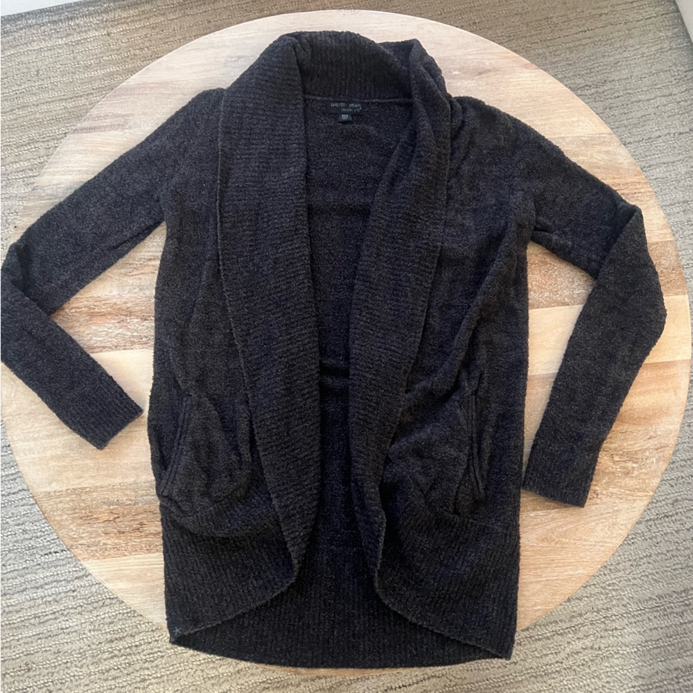 Barefoot Dreams Charcoal Open Front Cardigan